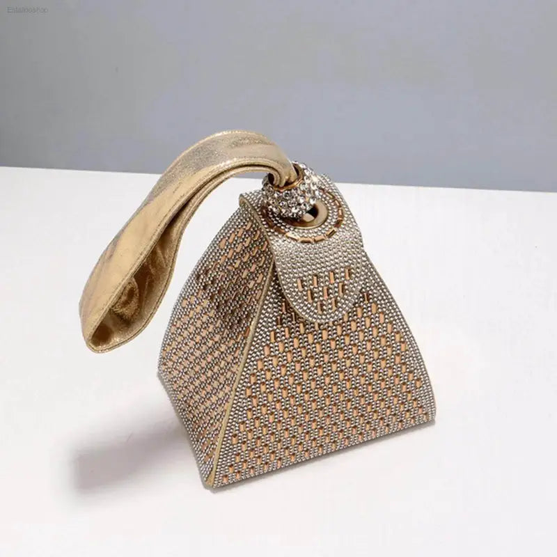 Aureate Triangle Clutch Purse - Elegant Evening Handbag for Weddings & Cocktails - Estalios
