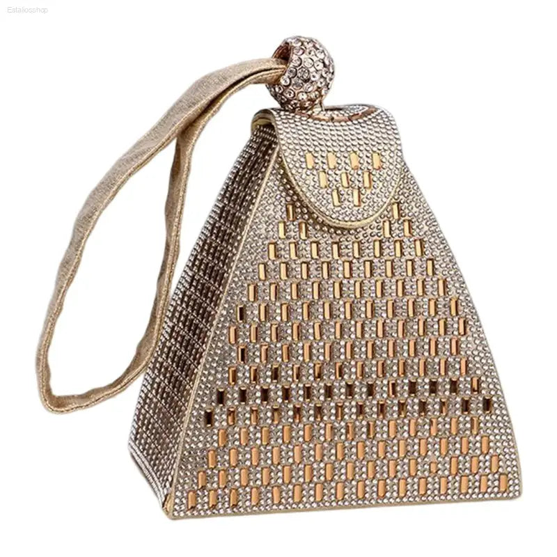Aureate Triangle Clutch Purse - Elegant Evening Handbag for Weddings & Cocktails - Estalios