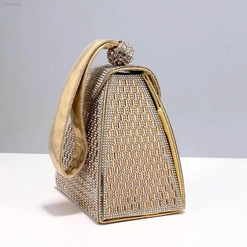 Aureate Triangle Clutch Purse - Elegant Evening Handbag for Weddings & Cocktails - Estalios