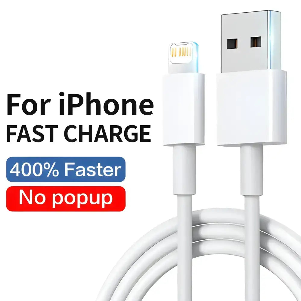 White iPhone charging cable for Authentic 30W Pro Max Data Line & Fast Charging