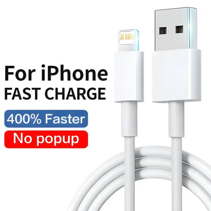 White iPhone charging cable for Authentic 30W Pro Max Data Line & Fast Charging