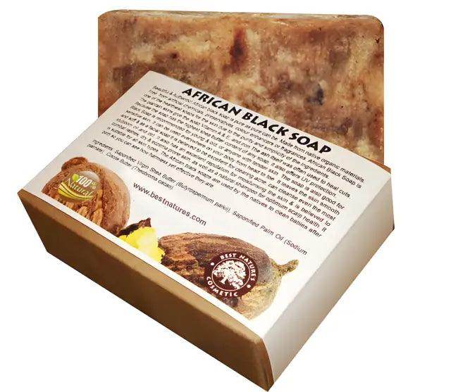 Pure African Black Soap Block for Natural Skin Care - Estalios