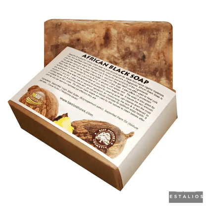 Pure African Black Soap Block for Natural Skin Care - Estalios