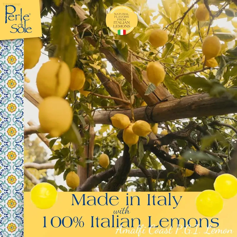 Perle Di Sole Italian Lemon Candy Drops - Lemon Hard Candy Individually Wrapped - Fizzy and Tart Citrus Candies (17.63 Oz | 500 G)