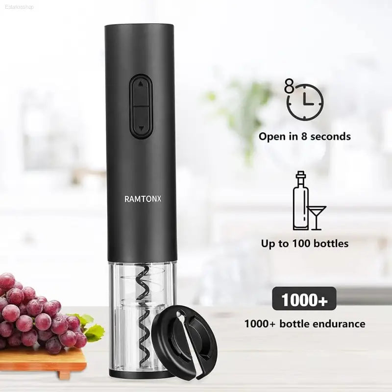Automatic Electric Wine Bottle Opener Set with Foil Cutter - Perfect Gift for Wine Lovers, Waiters, and Home Entertainers - Easy to Use and Portable for Parties and Outdoor Events