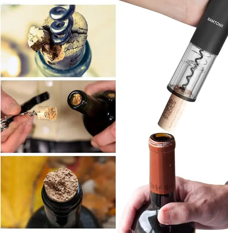 Automatic Electric Wine Bottle Opener Set with Foil Cutter - Perfect Gift for Wine Lovers, Waiters, and Home Entertainers - Easy to Use and Portable for Parties and Outdoor Events