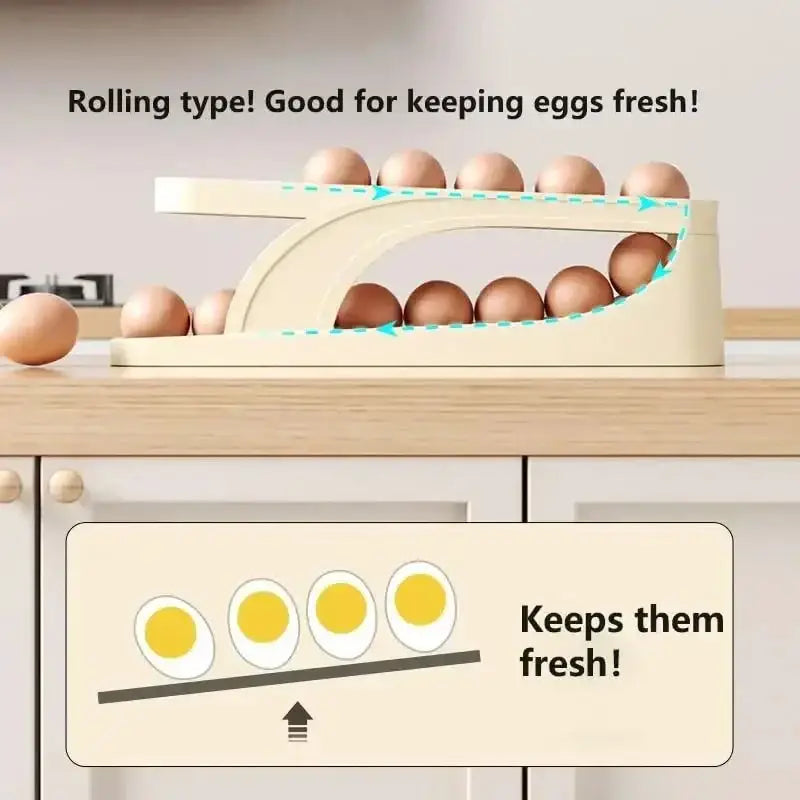 Image of Automatic Rolling Egg Dispenser Holder for easy rolling egg storage