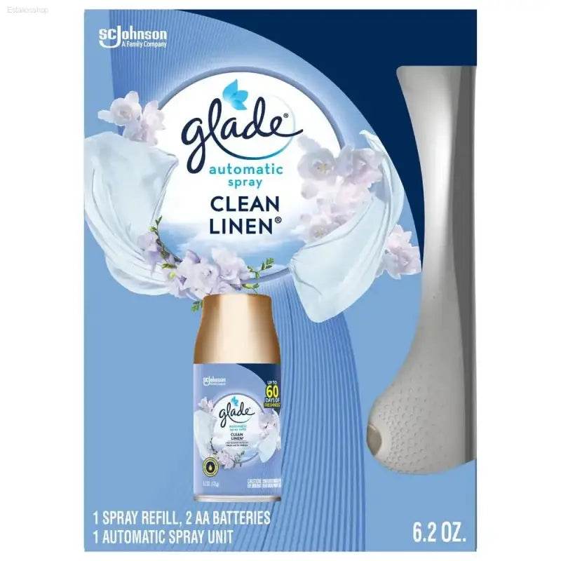 Automatic Spray Air Freshener Starter Kit - Clean Linen Fragrance with Timer & Essential Oils for Dorm Room Freshness - Estalios