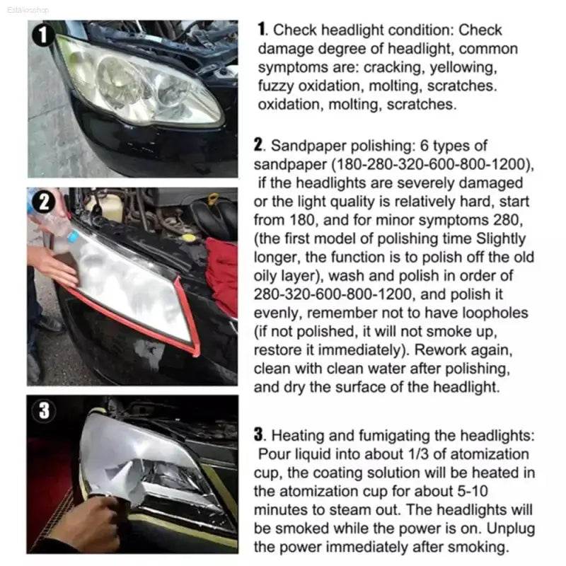 Automotive Headlight Polish Restoration Kit for Clarity - Estalios