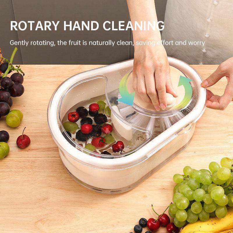 2025 New Fruit Cleaner Spinner, Fruit and Vegetable Washing Machine Large Multifunctional Fruit and Vegetable Scrubber with Brush and Fruit Washer Bowl for Home Kitchen - Estalios