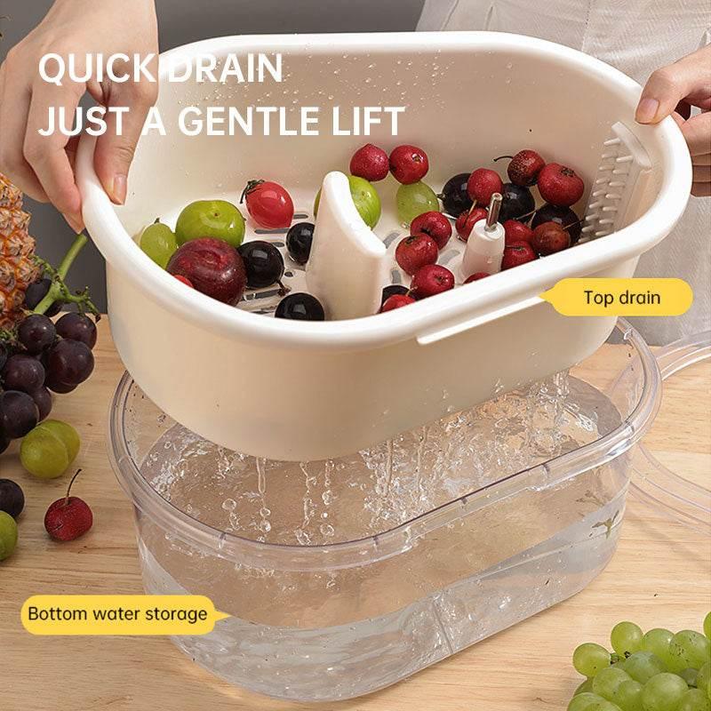 2025 New Fruit Cleaner Spinner, Fruit and Vegetable Washing Machine Large Multifunctional Fruit and Vegetable Scrubber with Brush and Fruit Washer Bowl for Home Kitchen - Estalios