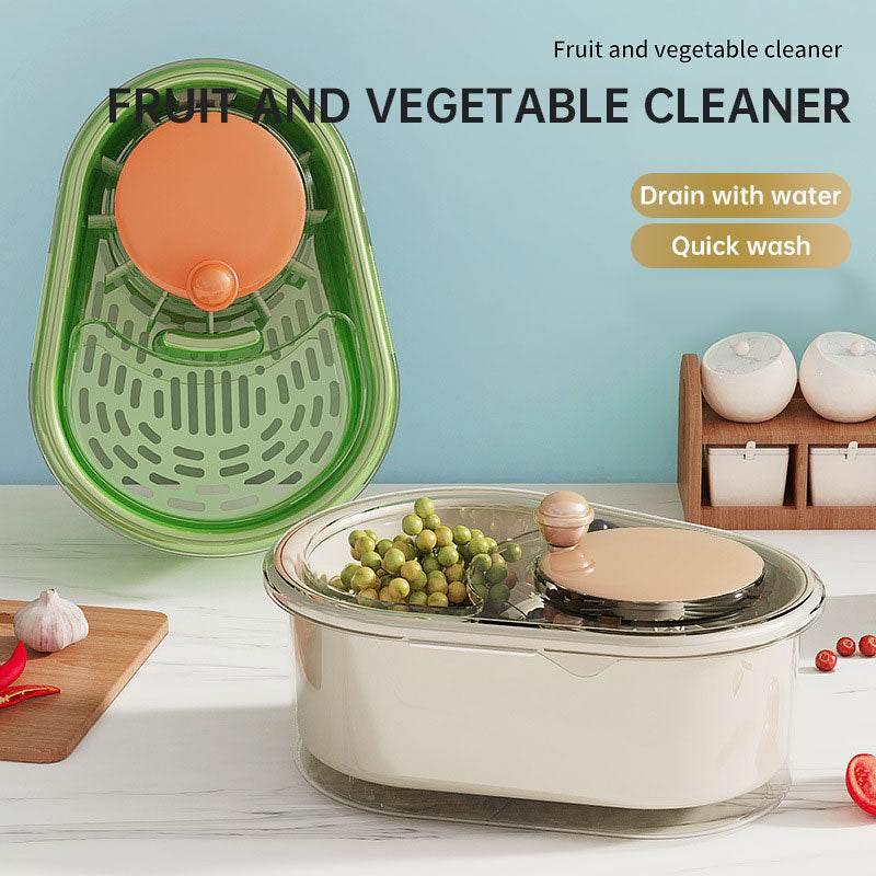2025 New Fruit Cleaner Spinner, Fruit and Vegetable Washing Machine Large Multifunctional Fruit and Vegetable Scrubber with Brush and Fruit Washer Bowl for Home Kitchen - Estalios