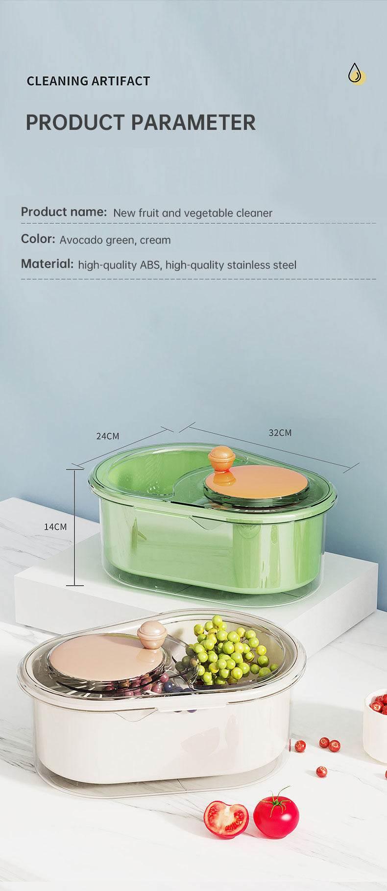 2025 New Fruit Cleaner Spinner, Fruit and Vegetable Washing Machine Large Multifunctional Fruit and Vegetable Scrubber with Brush and Fruit Washer Bowl for Home Kitchen - Estalios