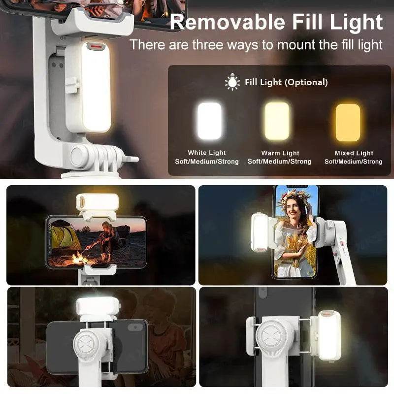 AXNEN A10 Handheld Gimbal Stabilizer with Fill Light - Estalios