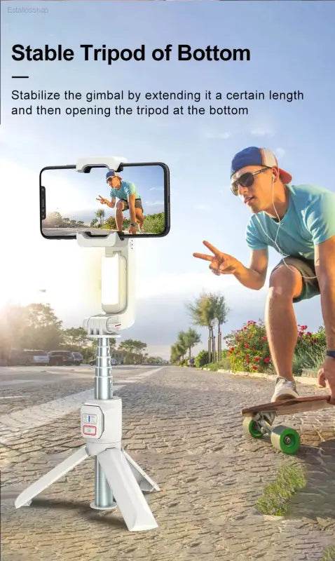 AXNEN A10 Handheld Gimbal Stabilizer with Fill Light - Estalios