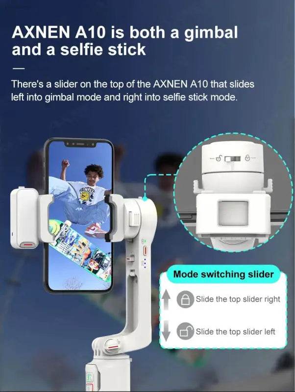 AXNEN A10 Handheld Gimbal Stabilizer with Fill Light - Estalios