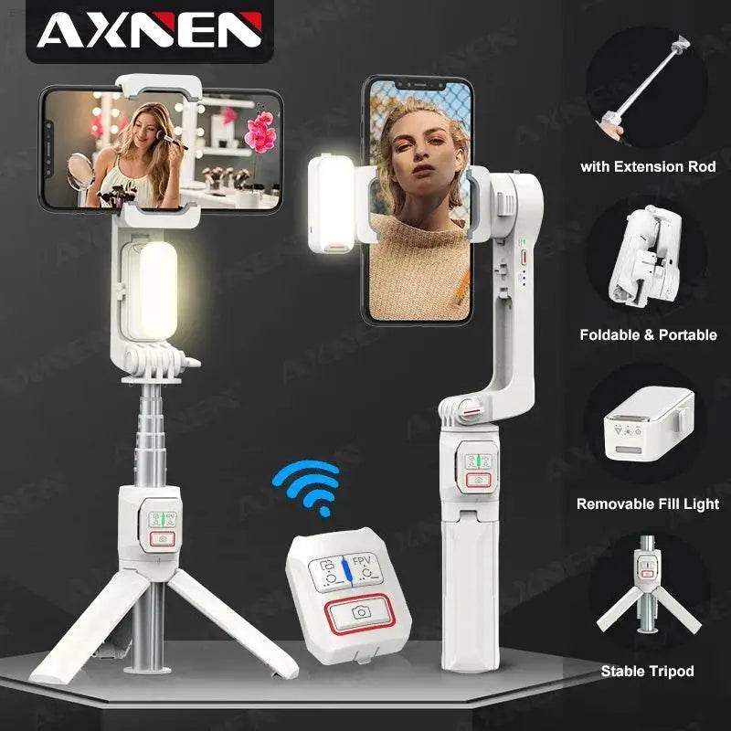 AXNEN A10 Handheld Gimbal Stabilizer with Fill Light - Estalios
