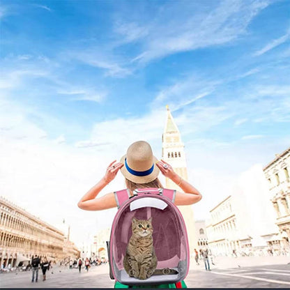 Breathable Cat Pet Carrier Backpack with Transparent Capsule - Estalios