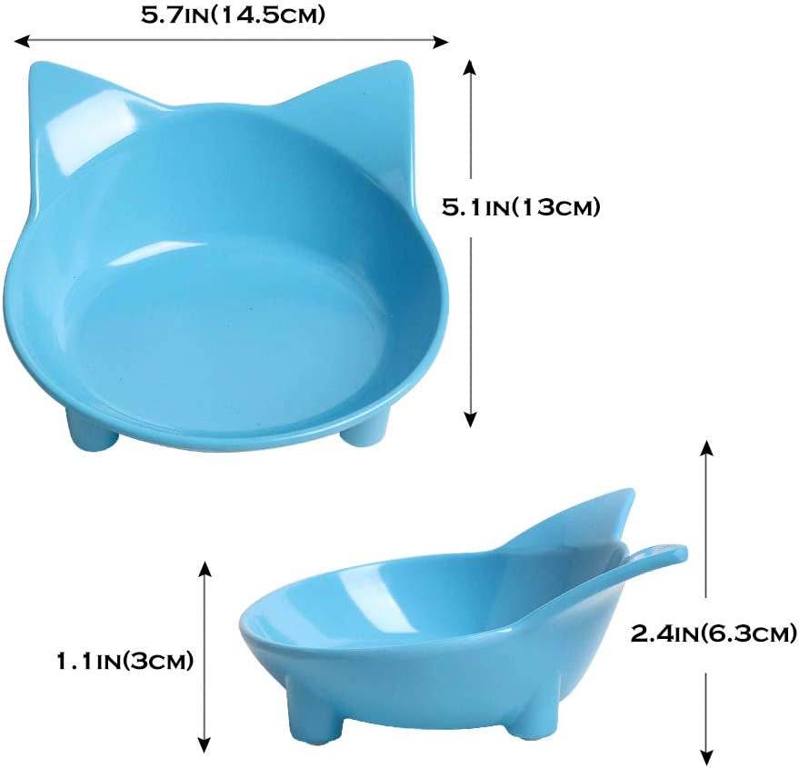 Non Slip Set of Cat and Dog Bowls to Relieve Whisker Fatigue - Estalios