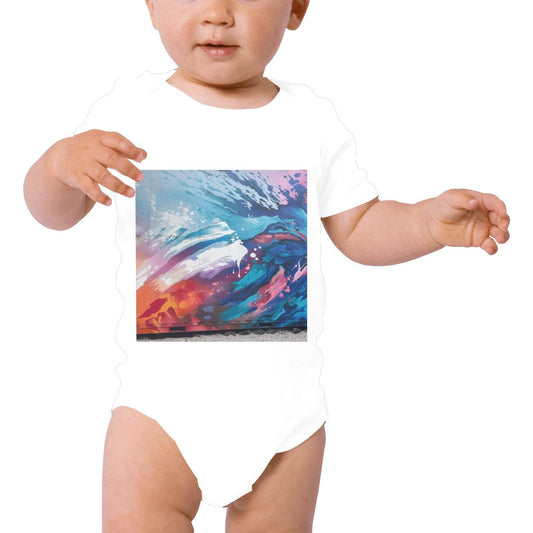 Baby Powder Organic Short Sleeve One Piece Model T28（One Side Printing） - Estalios