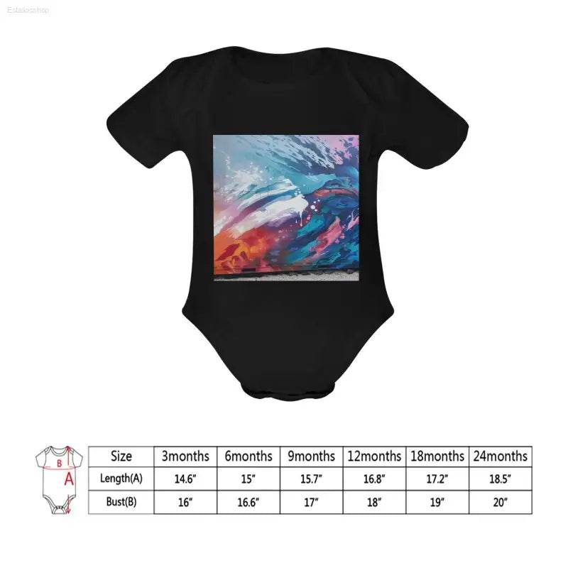 Baby Powder Organic Short Sleeve One Piece Model T28（One Side Printing） - Estalios
