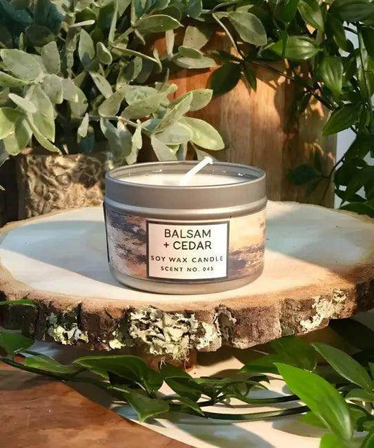 Balsam and Cedar Soy Wax Candle for Cozy Comfort - Estalios