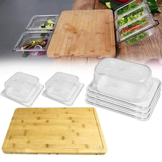 Bamboo Kitchen Marvel with Containers and Cheese Domes - Estalios