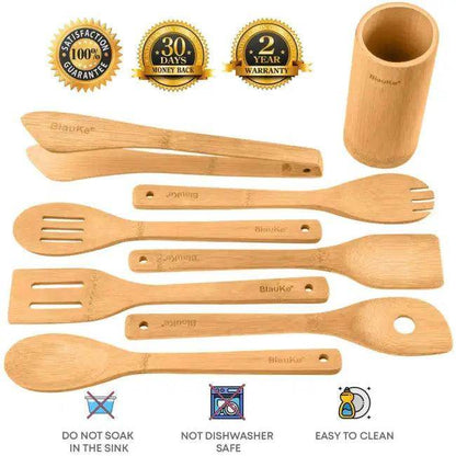 Spice Up Your Kitchen with Durable Bamboo Utensil Set - Estalios