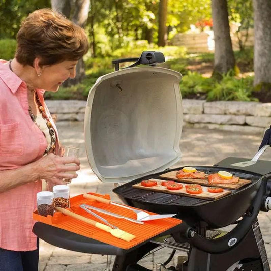 Barbecue Dustproof Silicone Cover And Baking Tray Pad - Estalios