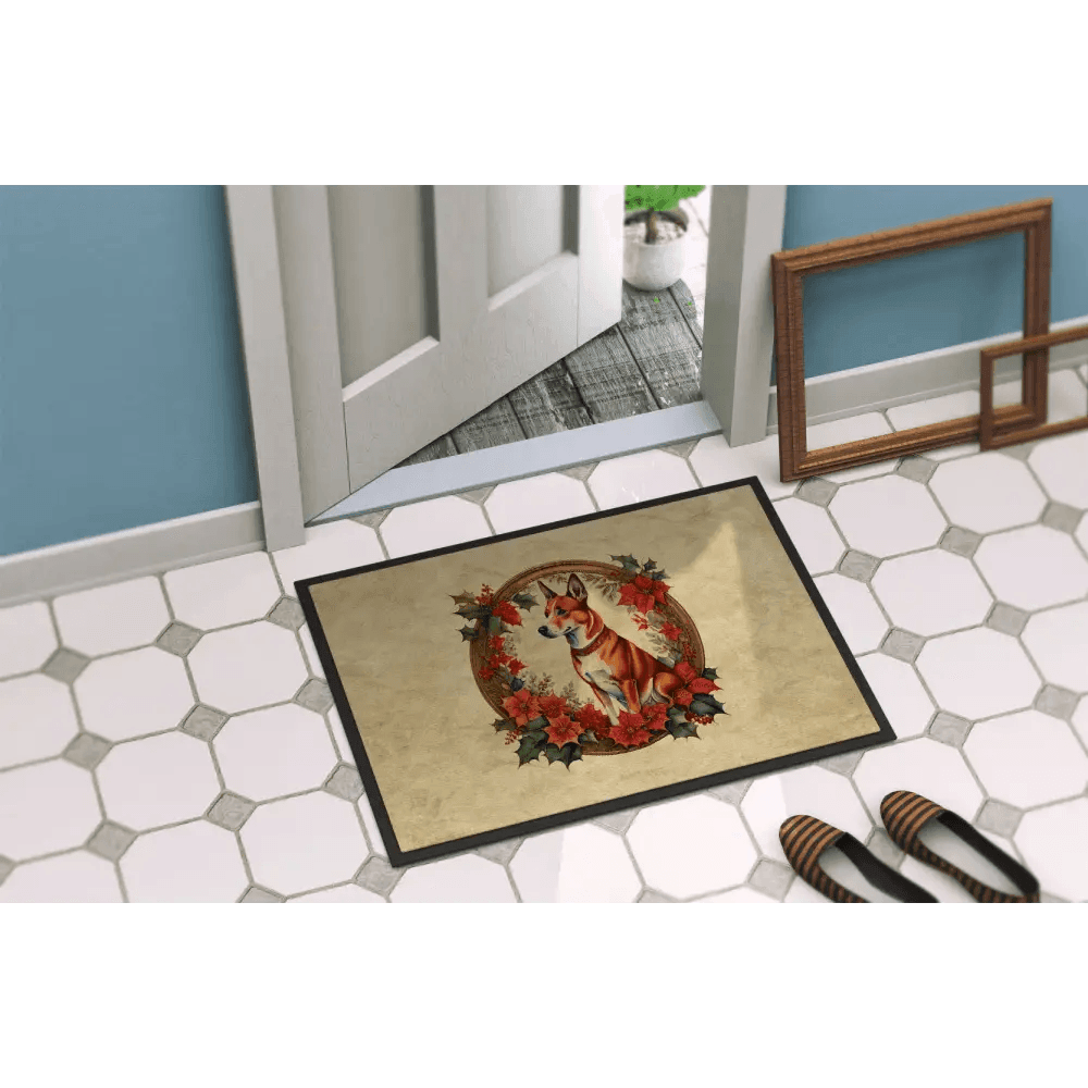 Woof-tastic Floral Doormat: Welcome Home! **product Description:** Welcome Guests with Charm Using our Delightful Dog-themed Floral - Estalios