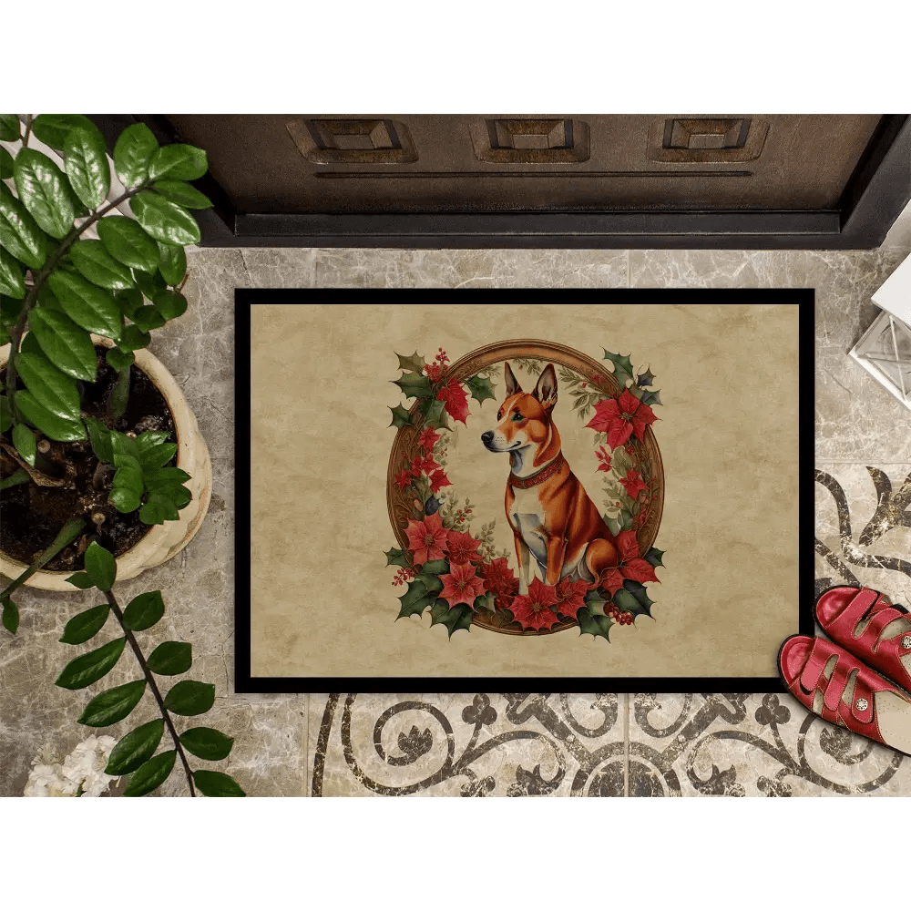 Woof-tastic Floral Doormat: Welcome Home! **product Description:** Welcome Guests with Charm Using our Delightful Dog-themed Floral - Estalios