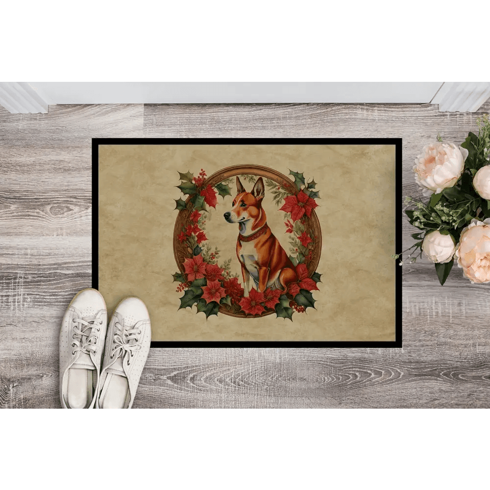 Woof-tastic Floral Doormat: Welcome Home! **product Description:** Welcome Guests with Charm Using our Delightful Dog-themed Floral - Estalios