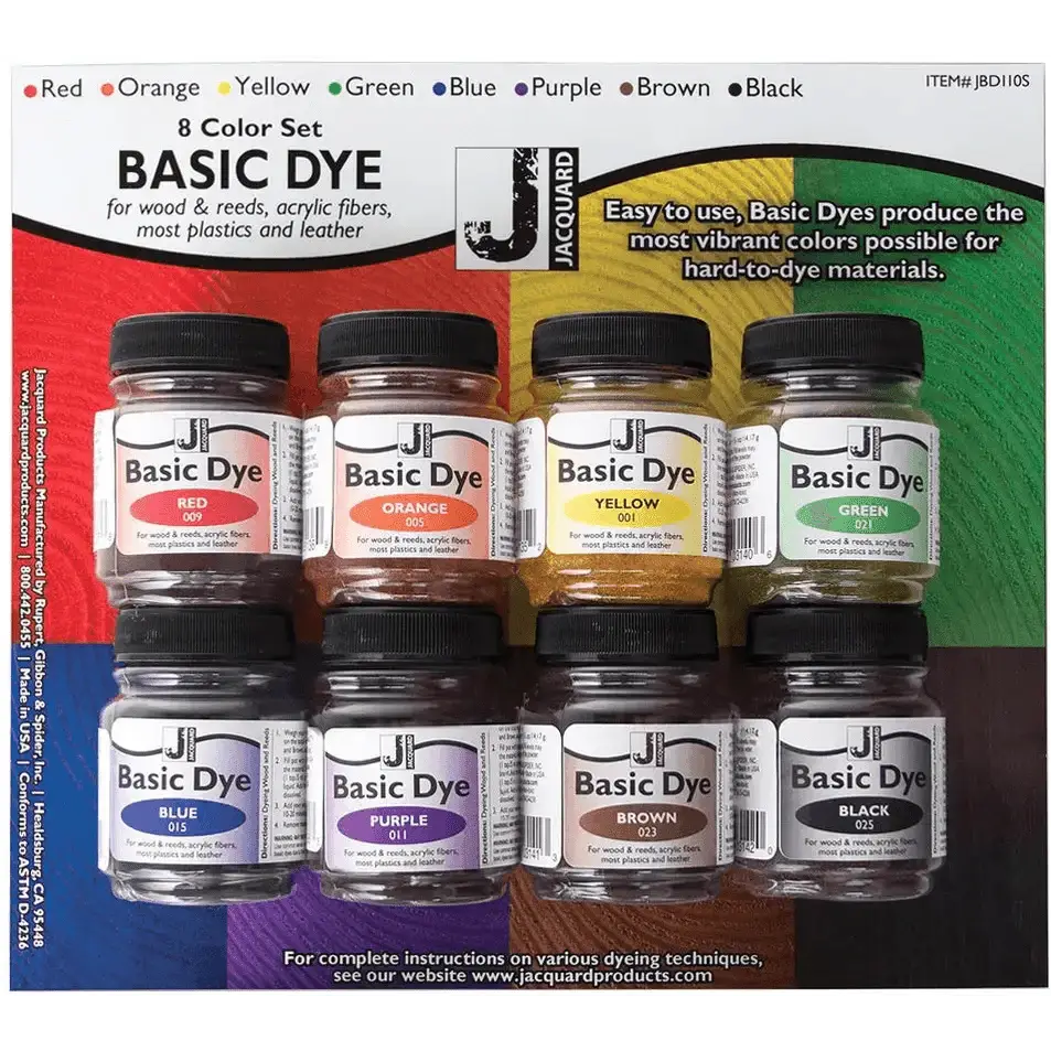Jacquard Basic Dye Set with Eight Vibrant Colors for Crafting Enthusiasts