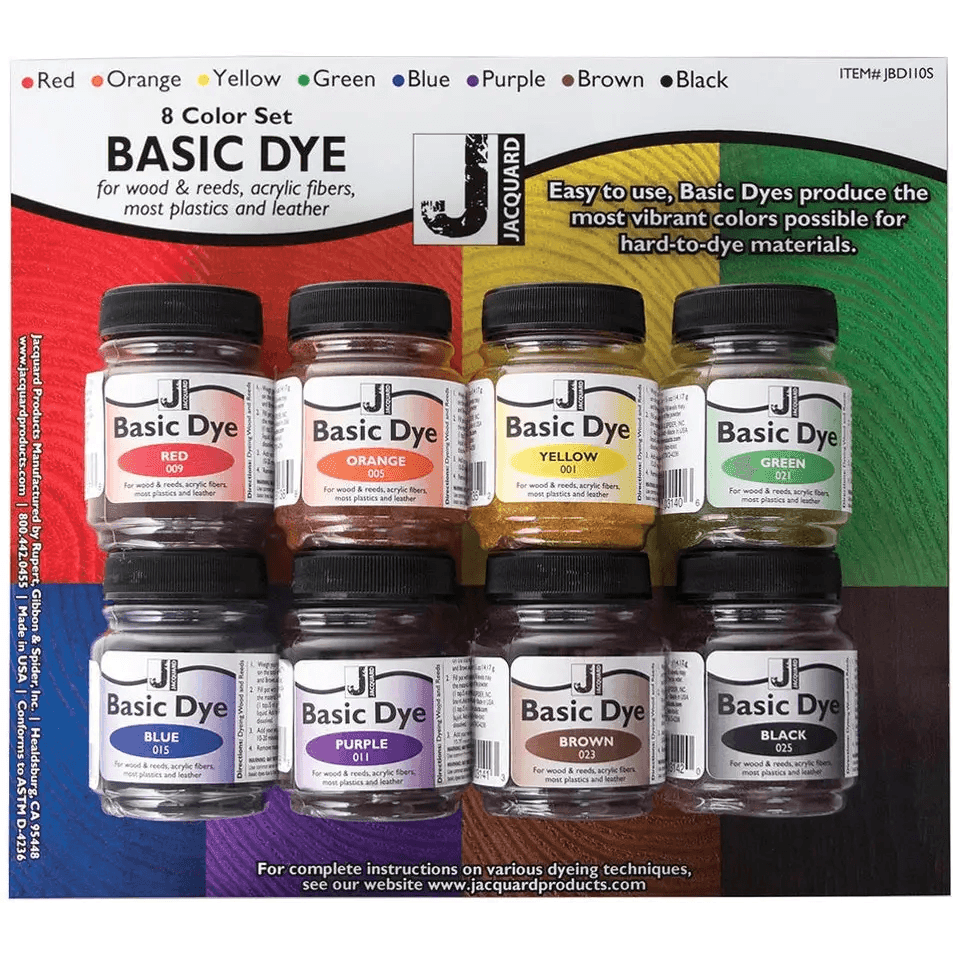 Unleash Vibrant Color: Jacquard Basic Dye Set! Jacquard Basic Dye Set is Perfect for All your Dyeing Needs. with Eight Jars of Dye, - Estalios