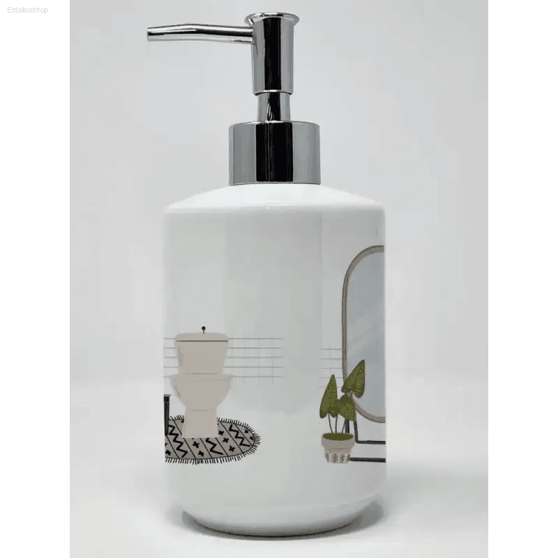 Bathroom Bliss Dispenser: Sudsational Style! Introducing the White Soap Dispenser, a charming addition to any bathroom! This dispenser not only keeps your hands - Estalios