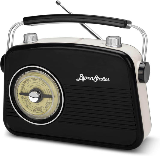 Black AM FM Radio - Portable Vintage Radio With Headphone Jack - Estalios