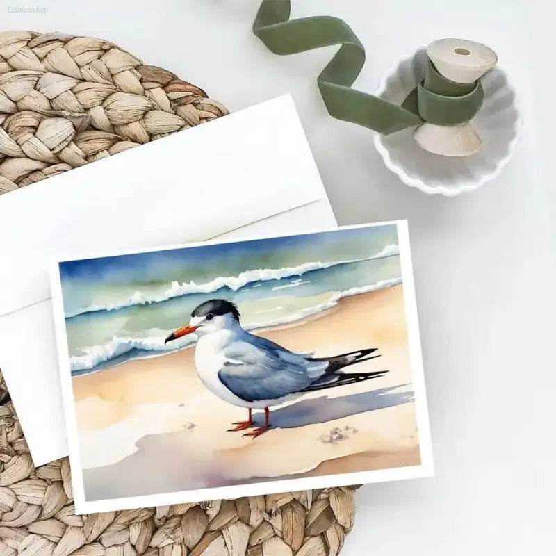Beach Bird Watercolor Card Splash! **product Description:** Bring the Serenity of the Shore to your Correspondence with our Exquisite Watercolor Bird Card Collection - Estalios