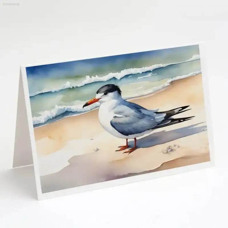 Beach Bird Watercolor Card Splash! **product Description:** Bring the Serenity of the Shore to your Correspondence with our Exquisite Watercolor Bird Card Collection - Estalios