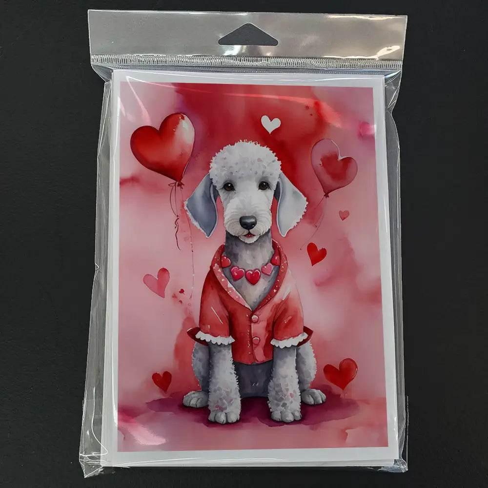 Bedlington Terrier Valentine Greeting Cards: Paw-some Love! - Estalios