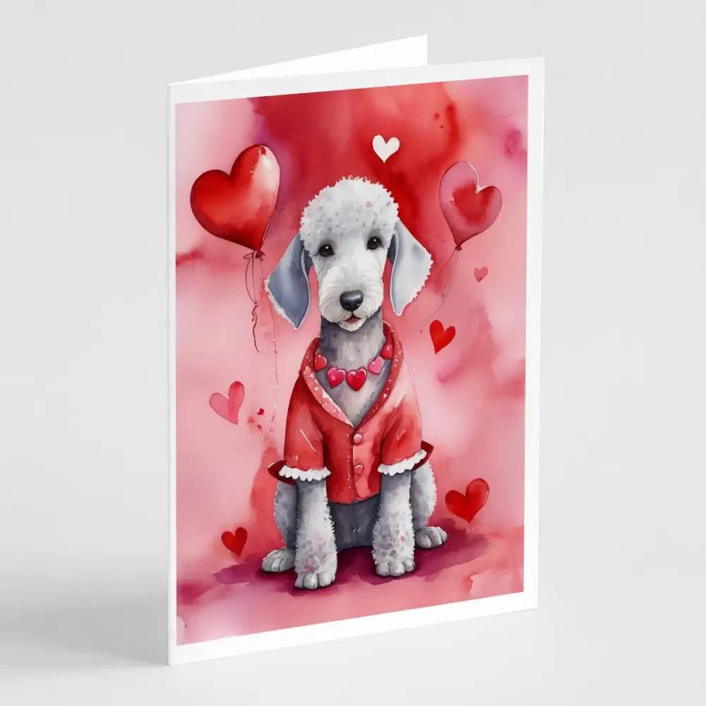 Bedlington Terrier Valentine Greeting Cards: Paw-some Love! - Estalios
