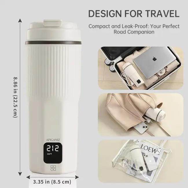 Beige Portable Multifunctional Electric Kettle for Travel Use - Estalios