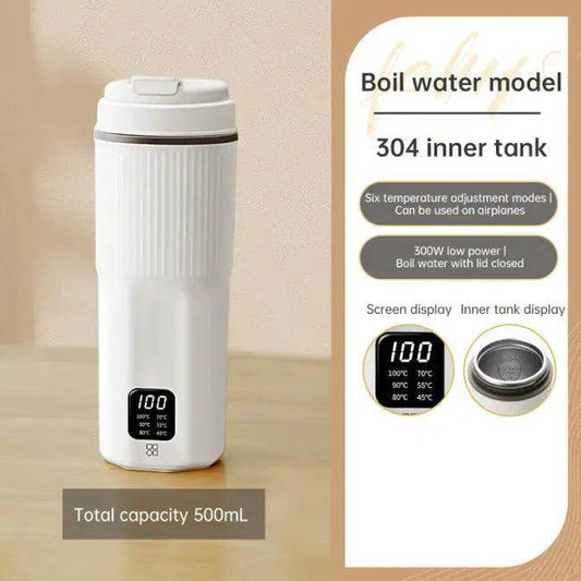 Beige Portable Multifunctional Electric Kettle for Travel Use - Estalios