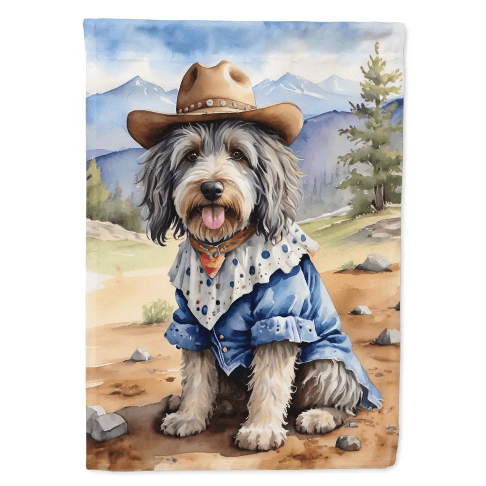 Howdy Hound House Flag: Bergamasco Sheepdog Cowboy! Here's the Product Description: Yeehaw! Giddy Up and Give - Estalios