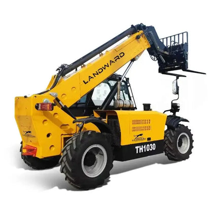 Yellow Landward TH1030 telescopic handler for efficient handling and lifting tasks