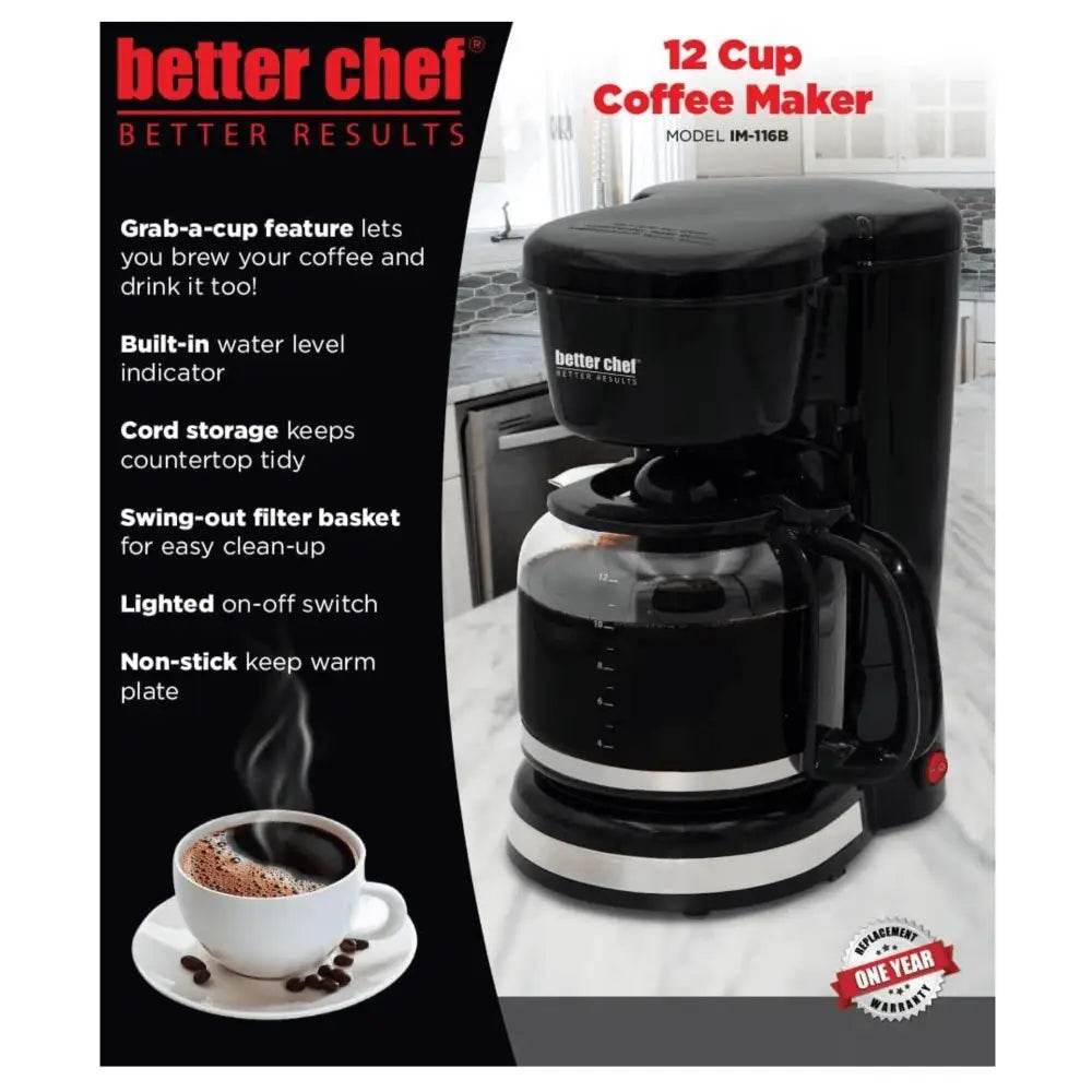 Better Chef 12 Cup Pause 'n Serve Coffee Maker with Auto Shutoff - Estalios