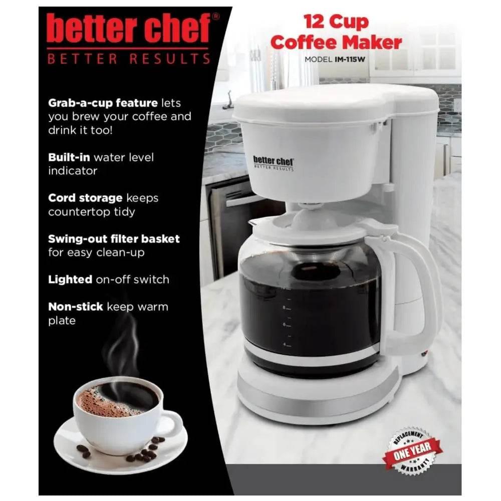Better Chef 12 Cup Pause 'n Serve Coffee Maker with Auto Shutoff - Estalios