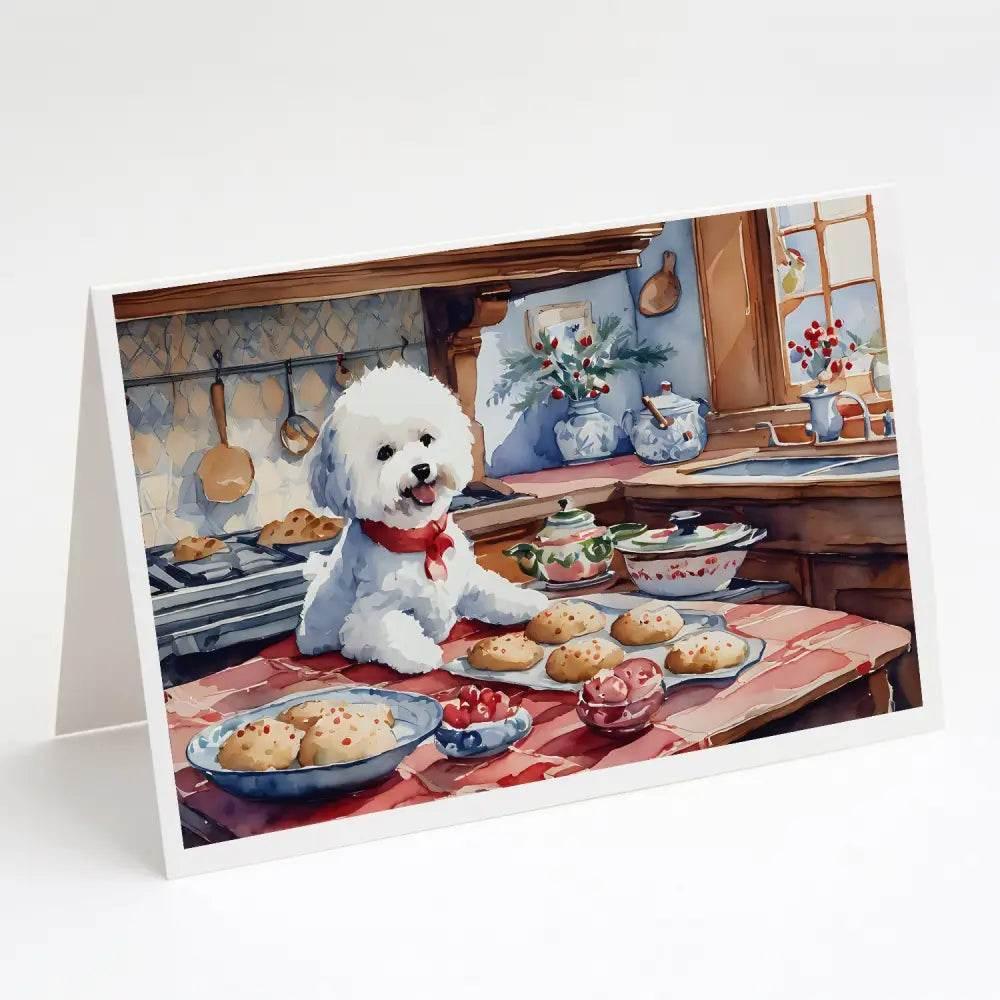Bichon Frise Christmas Cookies Greeting Cards Pack of 8 - Estalios