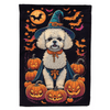Spooktacular Halloween Garden Flag: Bichon Frise Boo! Halloween Dog Garden Flag: Get Ready to Howl! Hey There, Halloween Lovers - Estalios