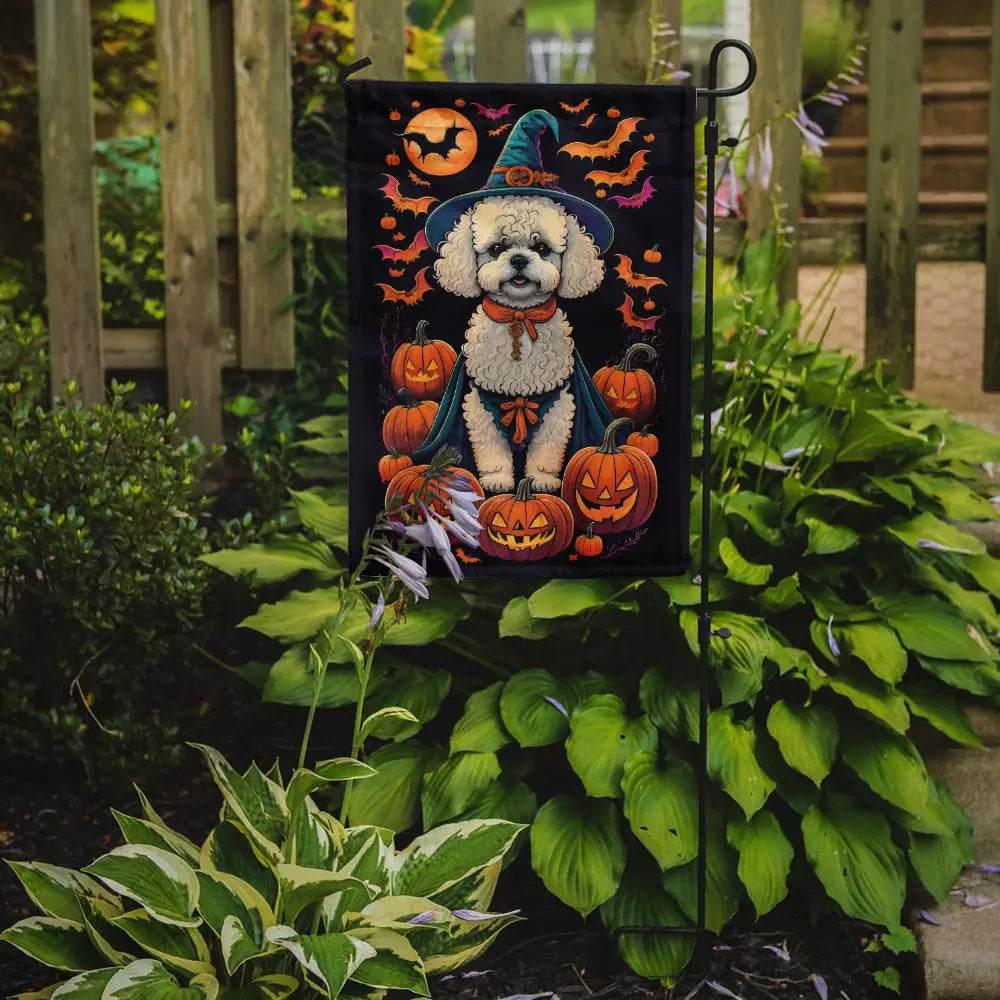 Spooktacular Halloween Garden Flag: Bichon Frise Boo! Halloween Dog Garden Flag: Get Ready to Howl! Hey There, Halloween Lovers - Estalios