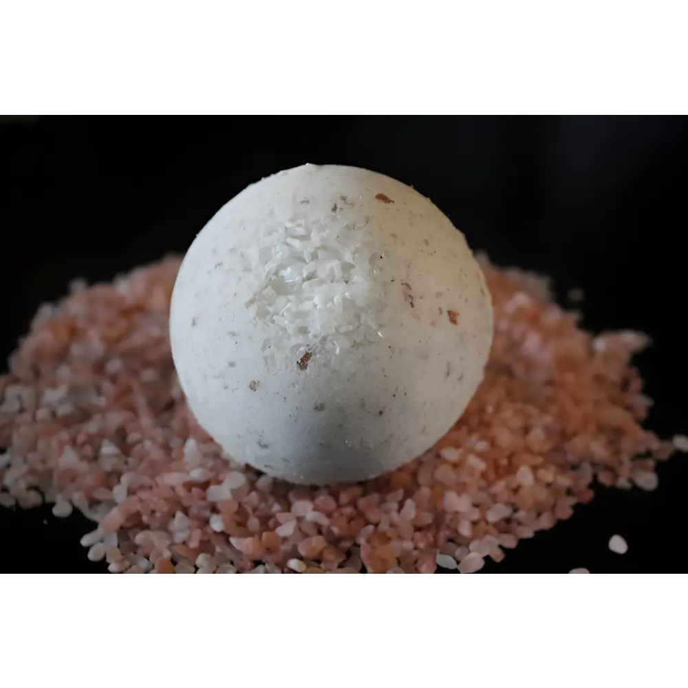 Round Big Organic Salt Crystal Skin Bomb for soothing psoriasis and eczema relief